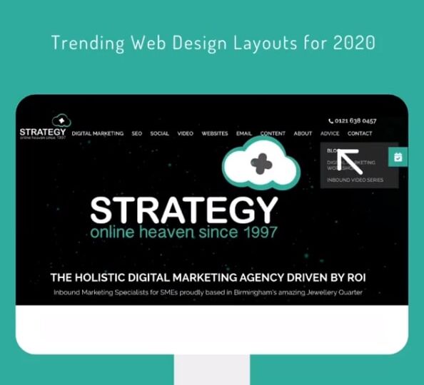 strategy plus website layout 2020
